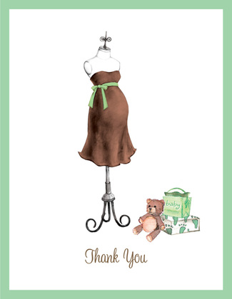 Expecting Dress Form Thank You Cards