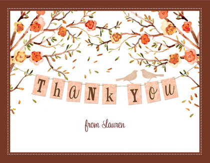 Baby Bird Winter Season Thank You Cards