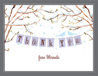 Baby Bird Fall Theme Thank You Cards