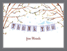 Baby Bird Winter Season Thank You Cards