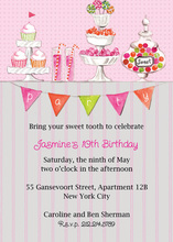 Candy Buffet Pink Birthday Party Invitations