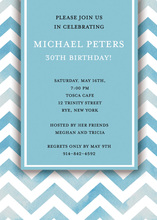 Chevron Blue Invitations