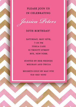 Chevron Blue Invitations