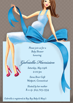 Expecting a Big Gift Boy Blonde Mom Invitations