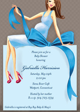 Expecting a Big Gift Boy Brunette Mom Invitations