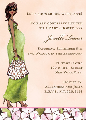 Fabulous Green Momma Invitation