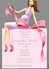 Expecting a Big Gift Girl Brunette Invitation