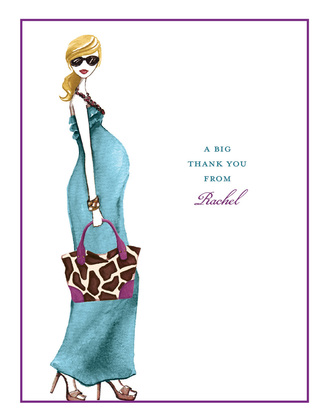 Fashionable Mom Blue Blonde Invitation