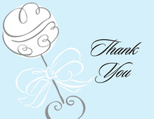 Blue Elephants Baby Shower Thank You Note