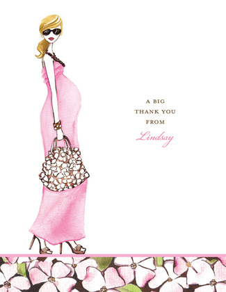 Fashionable Mom Pink Thank You Cards