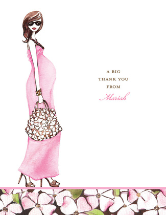 Fashionable Mom Pink Blonde Thank You Cards