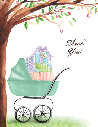 Green Beautiful Bassinet Invitation