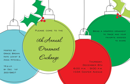 Four Large Ornaments Invitations