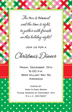 Christmas Gingham Invitations