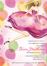 Jumping Party Girl Blonde Invitation