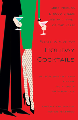 Black Tie Legs Cocktail Invitations