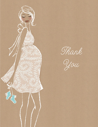 Kraft Baby Shower Green Thank You Cards