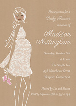 Kraft Baby Shower Pink Invitations