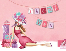 Lounging Lady Thank You Cards