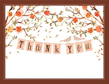 Love Birds Fall Theme Thank You Cards