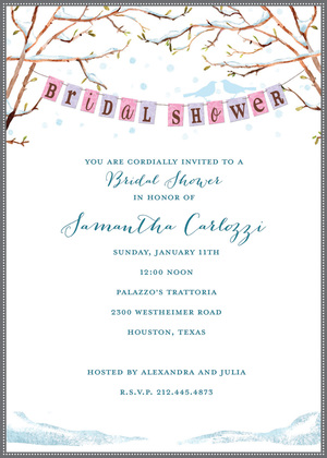 Love Birds Fall Bridal Shower Invitations