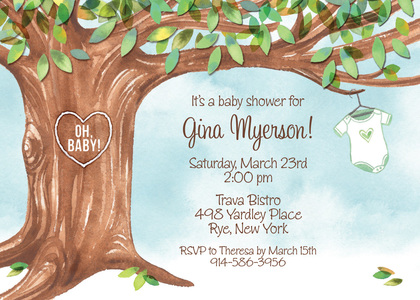 Onsie Tree Pink Invitations