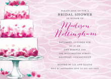 Simplified Wedding Cake Floral Decoration Invitations