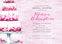 Pink Swirl Wedding Cake Aqua Couple Wedding Invites