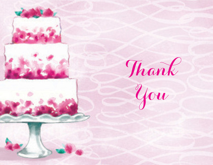 Pink Petal Bridal Cake Luncheon Invitations