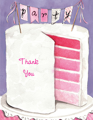 Colorful Party Cake Thank You Cards