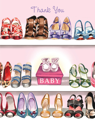 Stylish Shoe Closet Baby Shower Girl Invitations