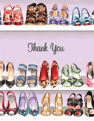 Stylish Shoe Closet Wedding Thank You Note Cards