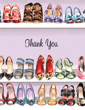 Stylish Shoe Closet Thank You Cards