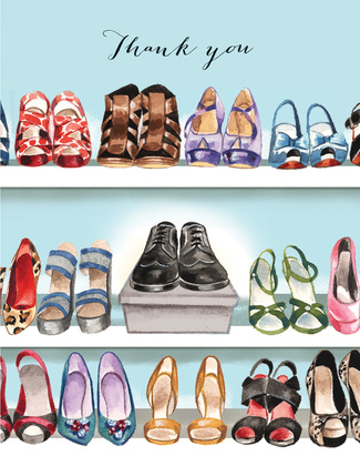 Stylish Shoe Closet Thank You Cards