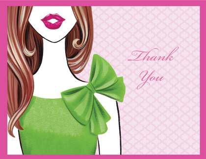 Stylish Surprise Blonde Lady Thank You Cards