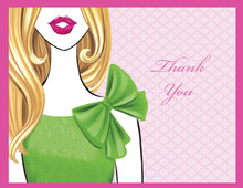 Stylish Surprise Blonde Lady Thank You Cards