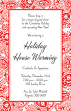 Tattoo Red Damask Invitations