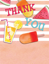 Summer Essentials Blue Thank You Cards