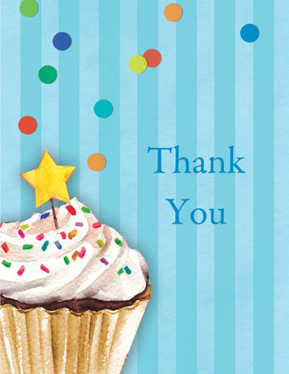 Sprinkles Confetti Orange Thank You Cards