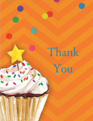 Sprinkles Confetti Blue Thank You Cards