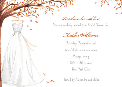 Wonderful Weddding Dress Fall Thank You Cards