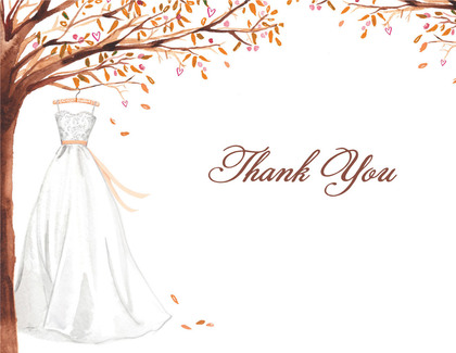 Wonderful Weddding Dress In Fall Invitations