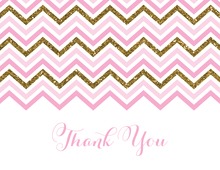 Pink Gold Glitter Confetti Thank You Folded