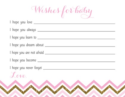 Pink Gold Glitter Chevrons Advice Cards