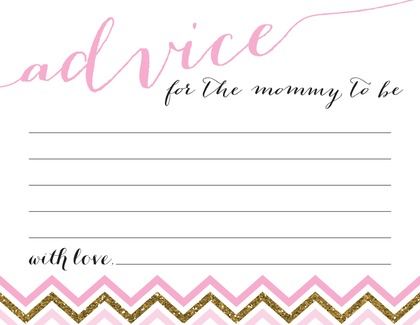 Pink Gold Glitter Chevrons It's a Girl Invitations