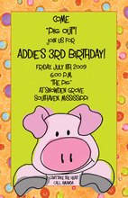 Celebrating Bandana Pig Party Invitations