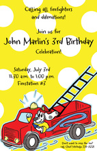 Dalmatian Puppy Fire Truck Invitations