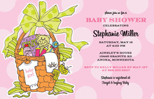 Pink Elephants Rustic Baby Shower Invitation