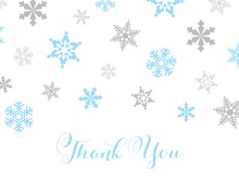 Blue Grey Snowflakes Thank You Cards