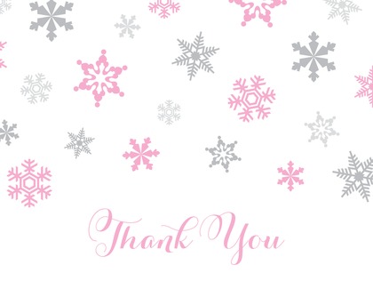 Blue Snowflakes Chalkboard Thank You Cards